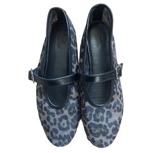 Camila Coelho Black Leopard Print Flats
